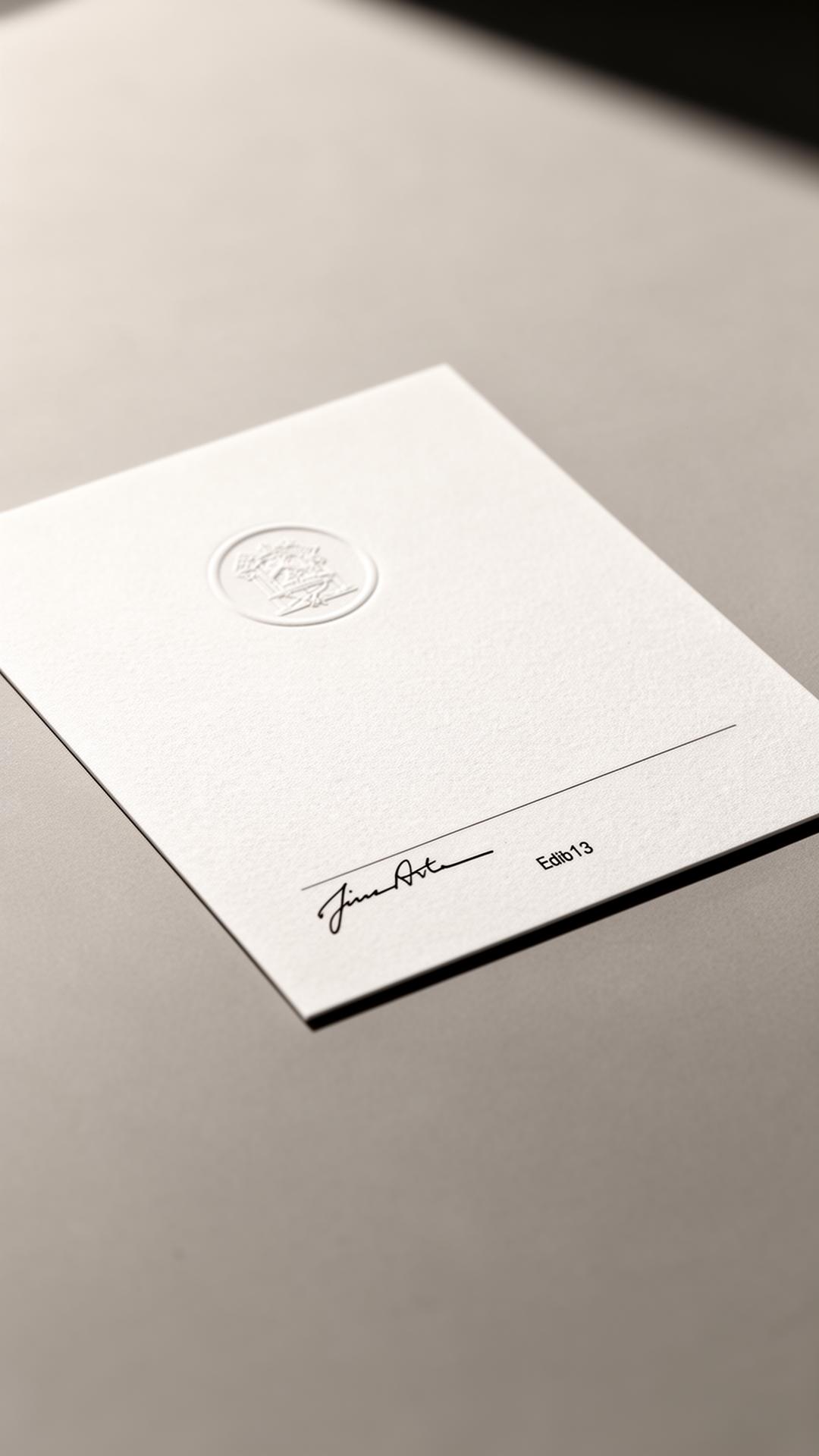 Certificado de autenticidade VYZE Lens em papel de arquivo